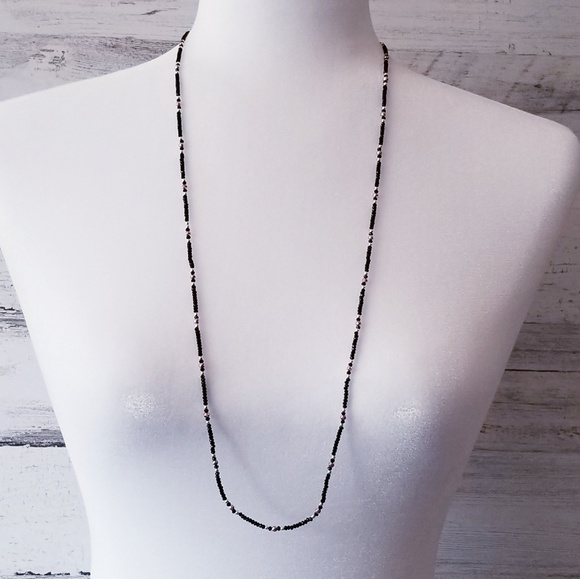 Black Spinel Layering Necklace, 36 inches - Picture 6 of 8